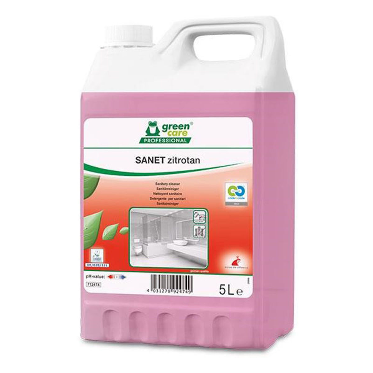 Green Care Professional Sanet Zitrotan 5 ltr sanitairreiniger voor dagelijkse reiniging