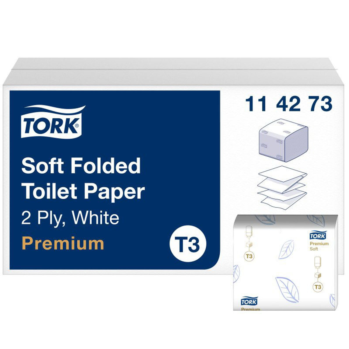 Tork T3 zacht gevouwen toiletpapier 2-laags Premium artikel 114273