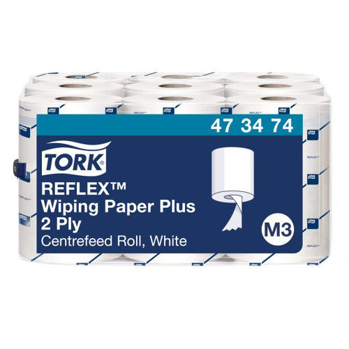 Tork Reflex Plus Mini M3 poetsrol 2-laags wit artikel 473474