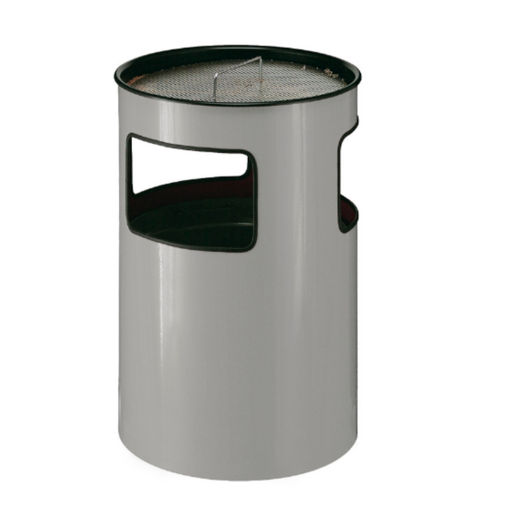 Afvalbak Aluminium Open 110 ltr Grijs met asbak