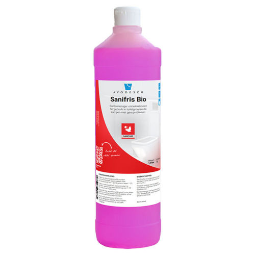 Sanifris Bio 1 ltr sanitairreiniger voor dagelijkse reiniging en stankafbraak