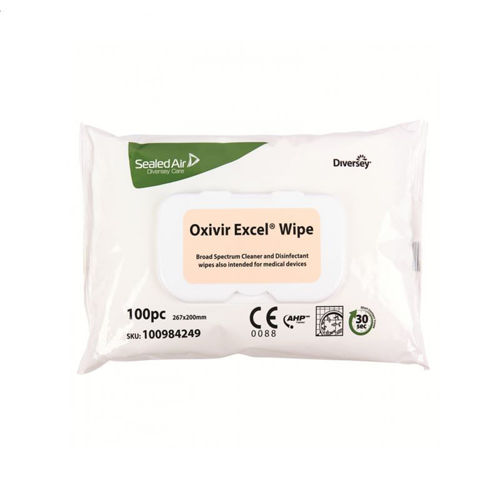 Diversey Oxivir Excel Wipe 12x100 stuks desinfectiedoekjes voor professionele oppervlaktedesinfectie