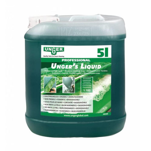 Unger Liquid Windowsoap 5 ltr geconcentreerde glazenwasserszeep voor professionele glasbewassing