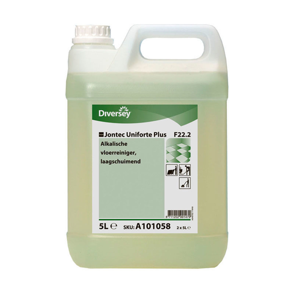 Diversey Jontec Uniforte 2x5 liter vloerreiniger voor waterbestendige harde vloeren