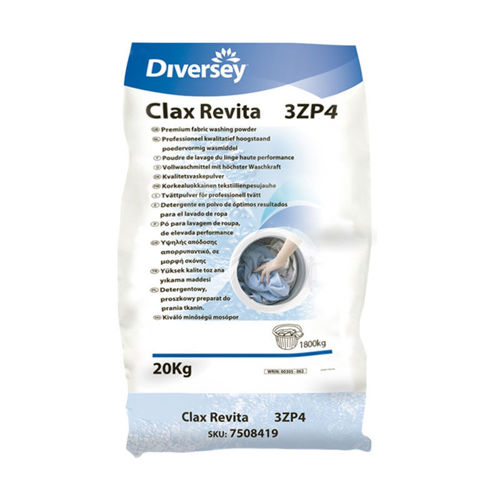 Diversey Clax Revita 20 kg professioneel textielwaspoeder voor linnenwas