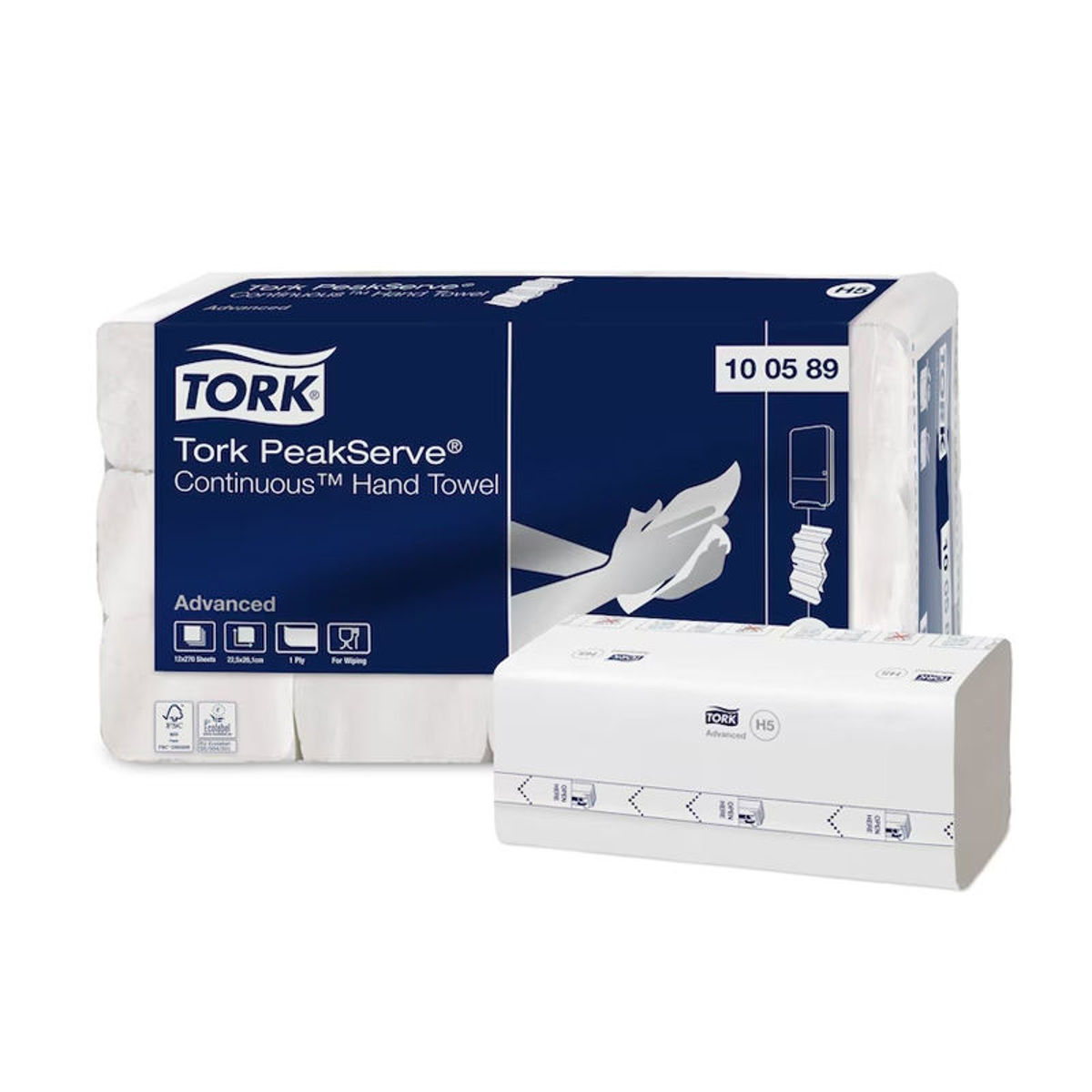 Tork PeakServe H5 papieren handdoeken 1-laags wit artikel 100589