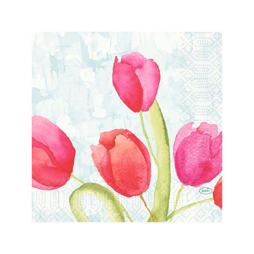 Afbeelding van Duni Tissue Servet 33x33 cm 3 lgs 4x250 stuks "Painted Tulip