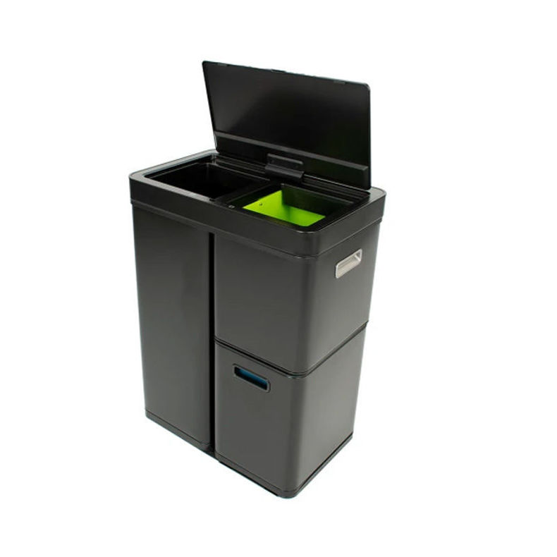 Afbeelding van VB Afvalbak EKO Mirage Sensor Zwart 30+15+15 ltr