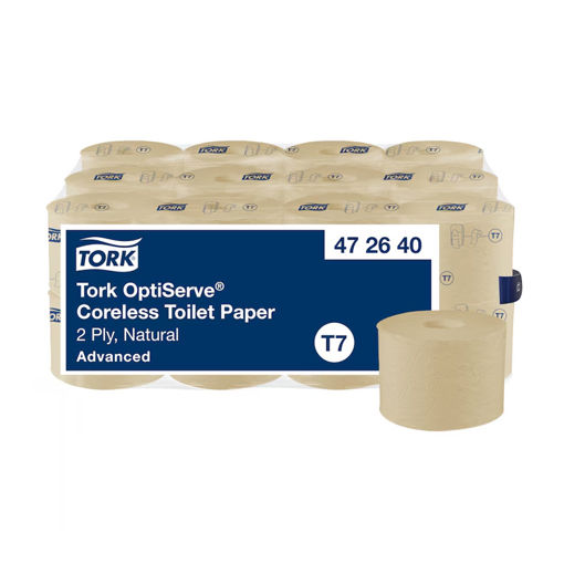 Afbeelding van Tork T7 OptiServe Toiletpapier Coreless Naturel 2lgs 24x820