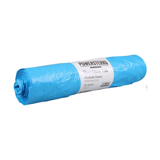Afbeelding van Afvalzak LDPE 70x110 cm T30 Blauw Recy. Doos 15x20st