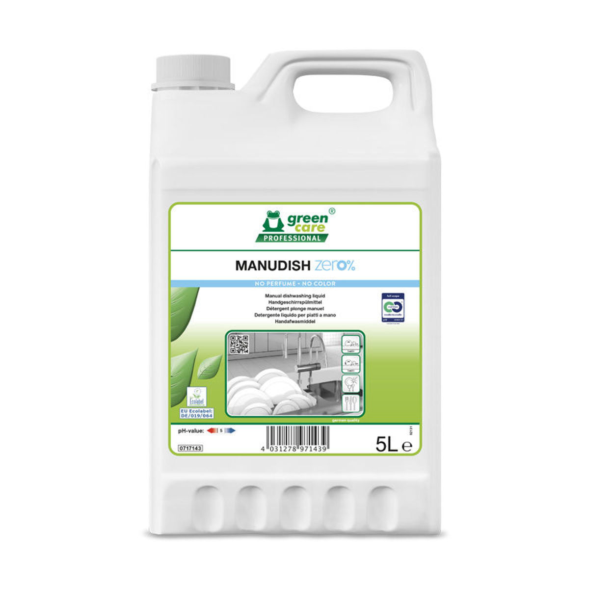Green Care Professional Manudish Zero% 2x5 ltr handafwasmiddel