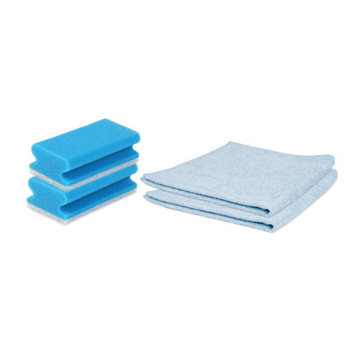 Afbeelding van Microvezeldoek 50 gram 40x40 cm 2 stuks + 2 sponzen