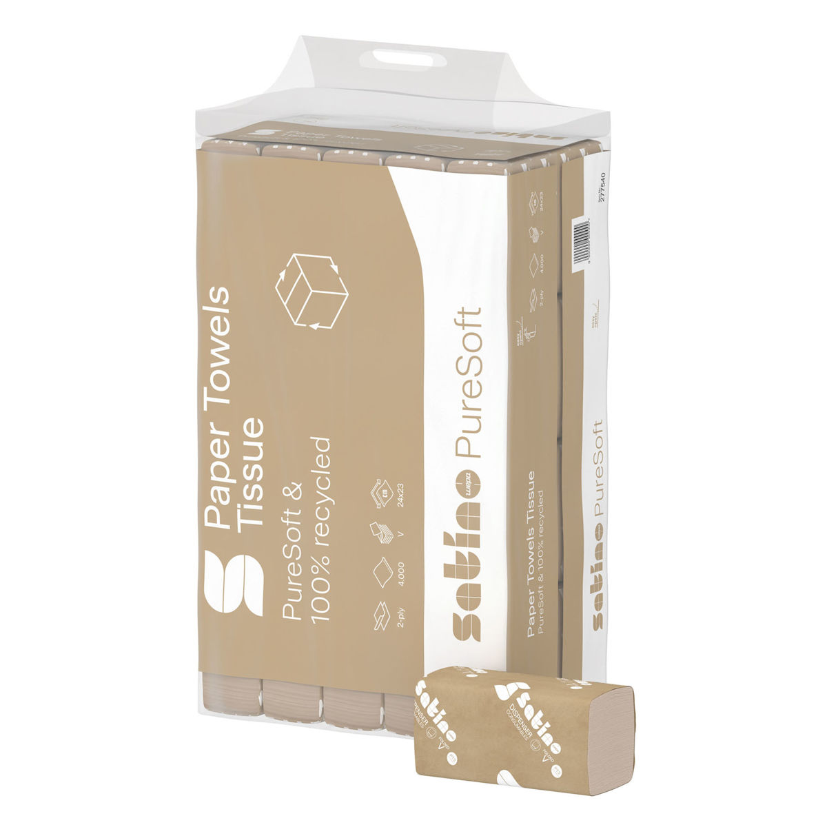 Satino PureSoft PT3 V-vouw handdoekpapier 2-laags 24 x 23 cm