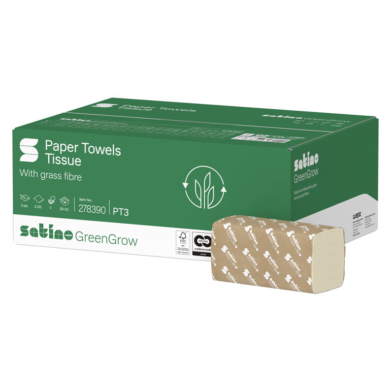 Satino GreenGrow PT3 Handdoek V-vouw 2lgs 15x214 stuks