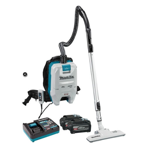 Makita Rugstofzuiger 40V Max incl. 2x4.0 Ah accu & lader